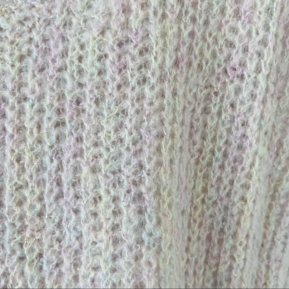 NWOT EXPRESS lavender purple sparkle metallic cowl neck chunky sweater SZ M & L - Picture 8 of 9